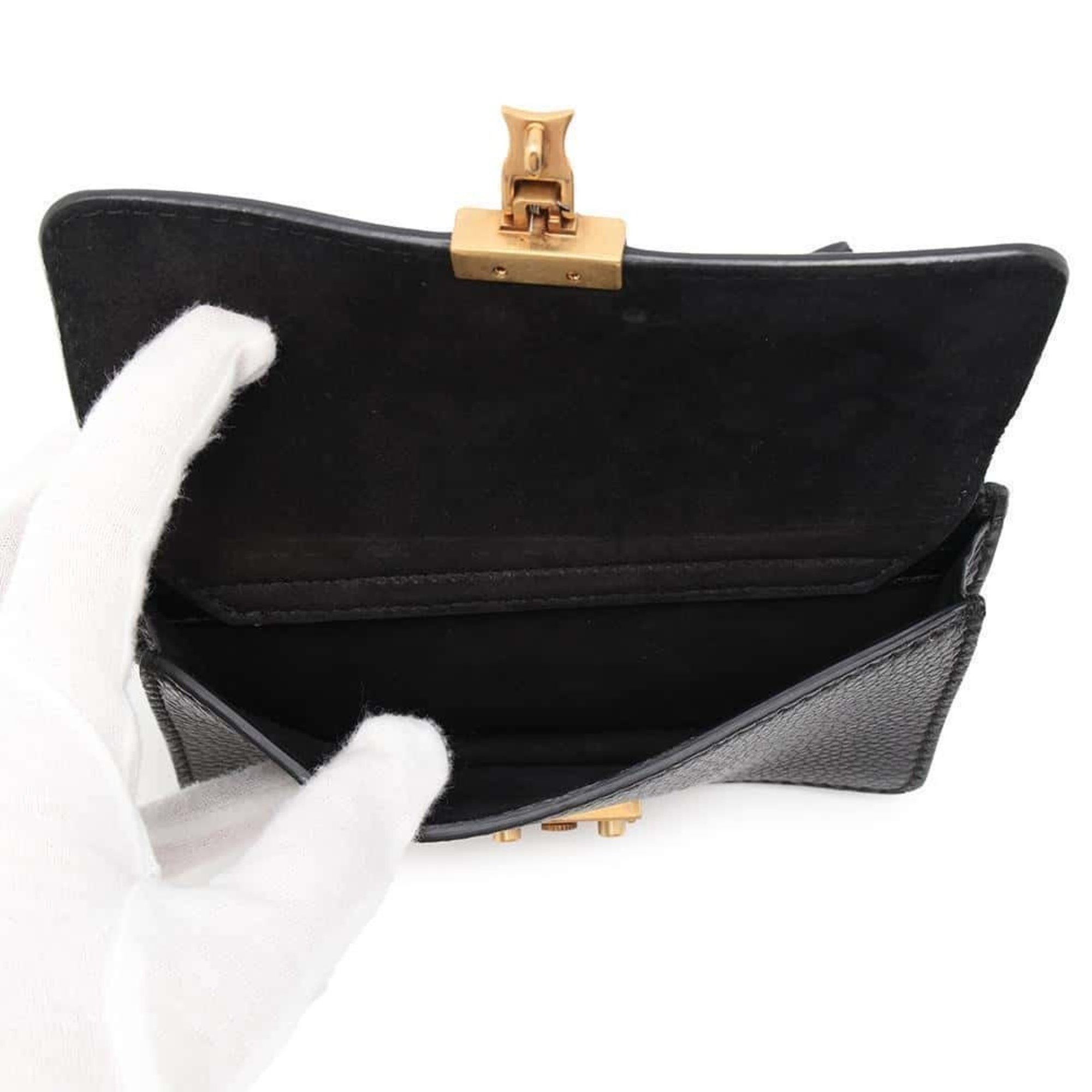 Christian Dior Clutch Bag Addict Leather Black