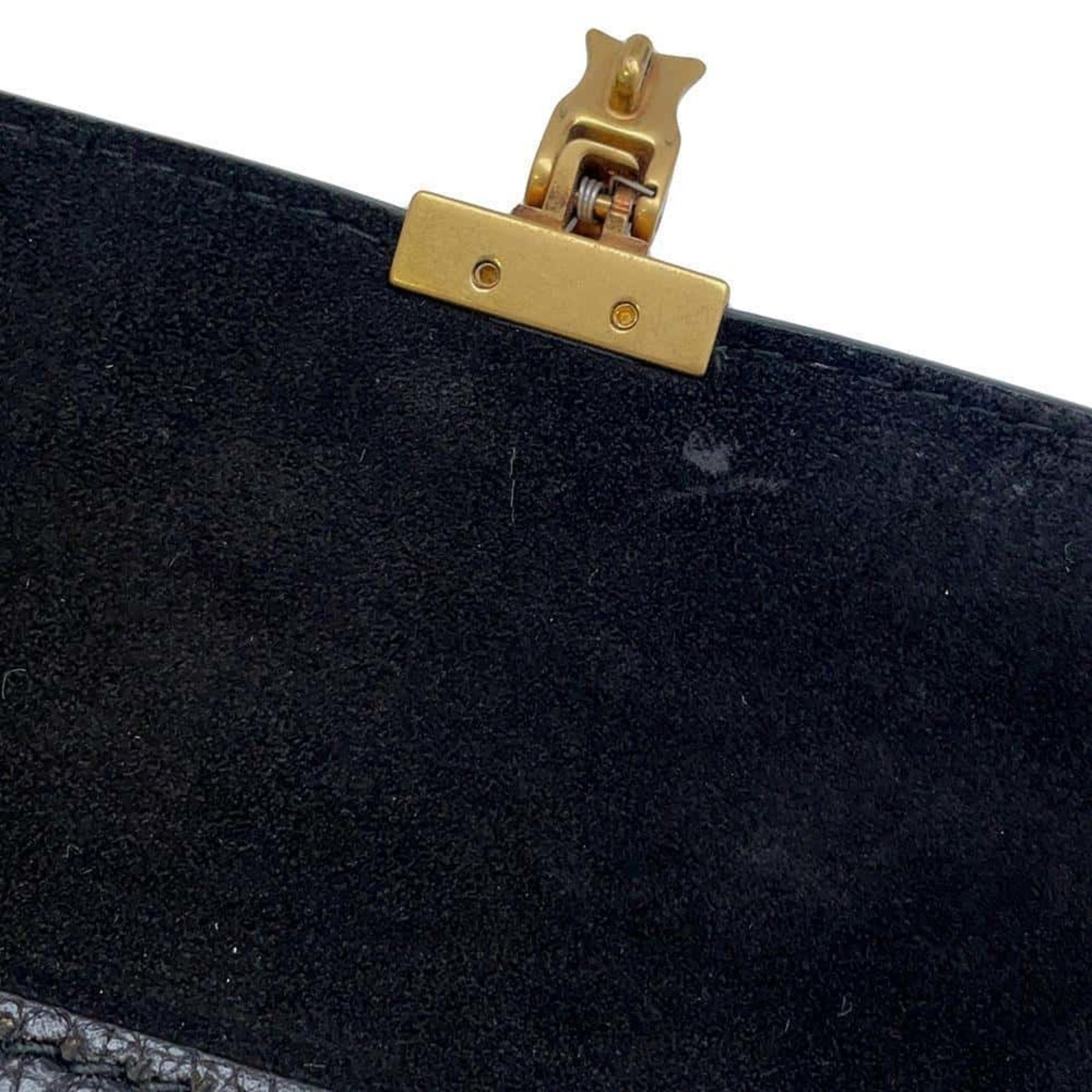 Christian Dior Clutch Bag Addict Leather Black