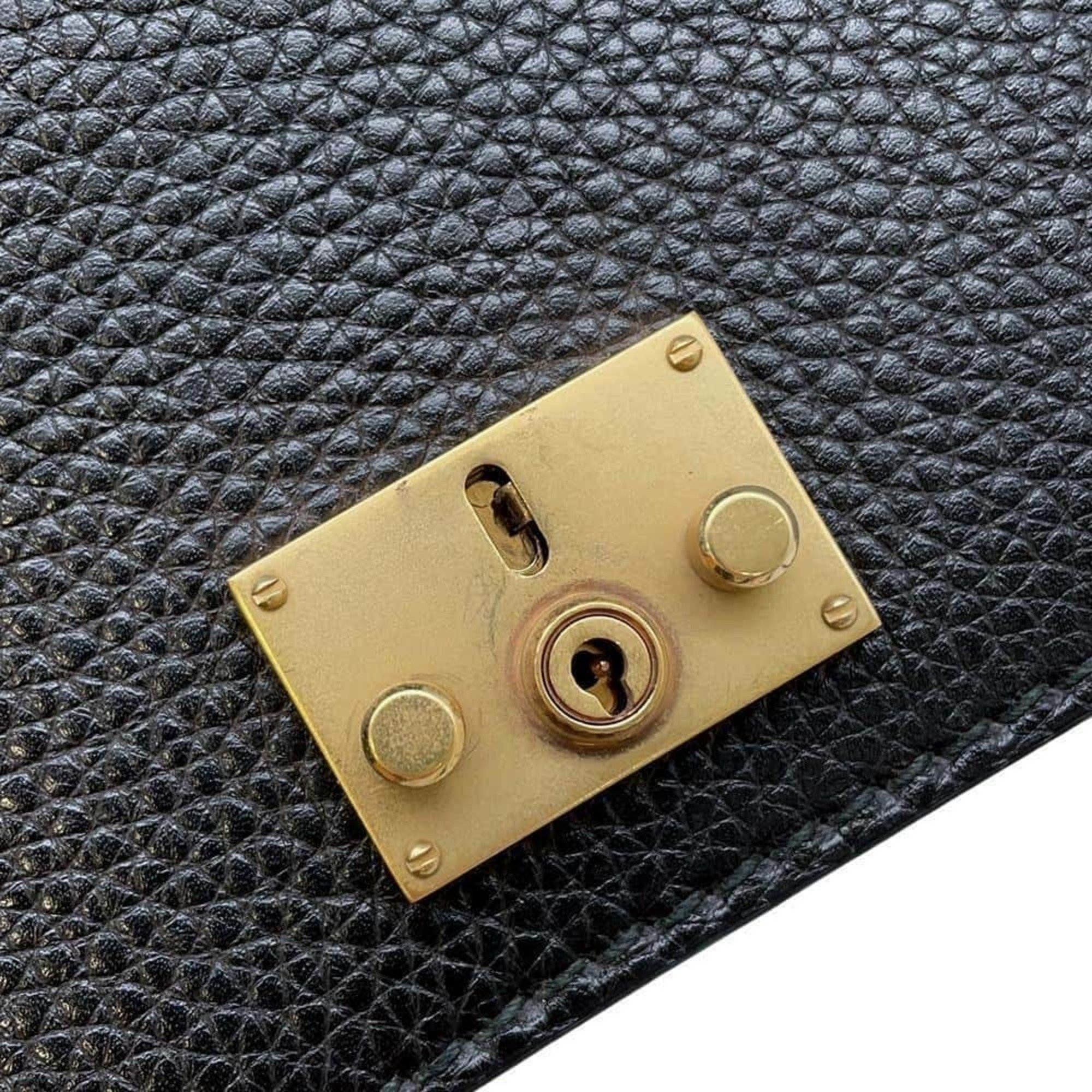 Christian Dior Clutch Bag Addict Leather Black