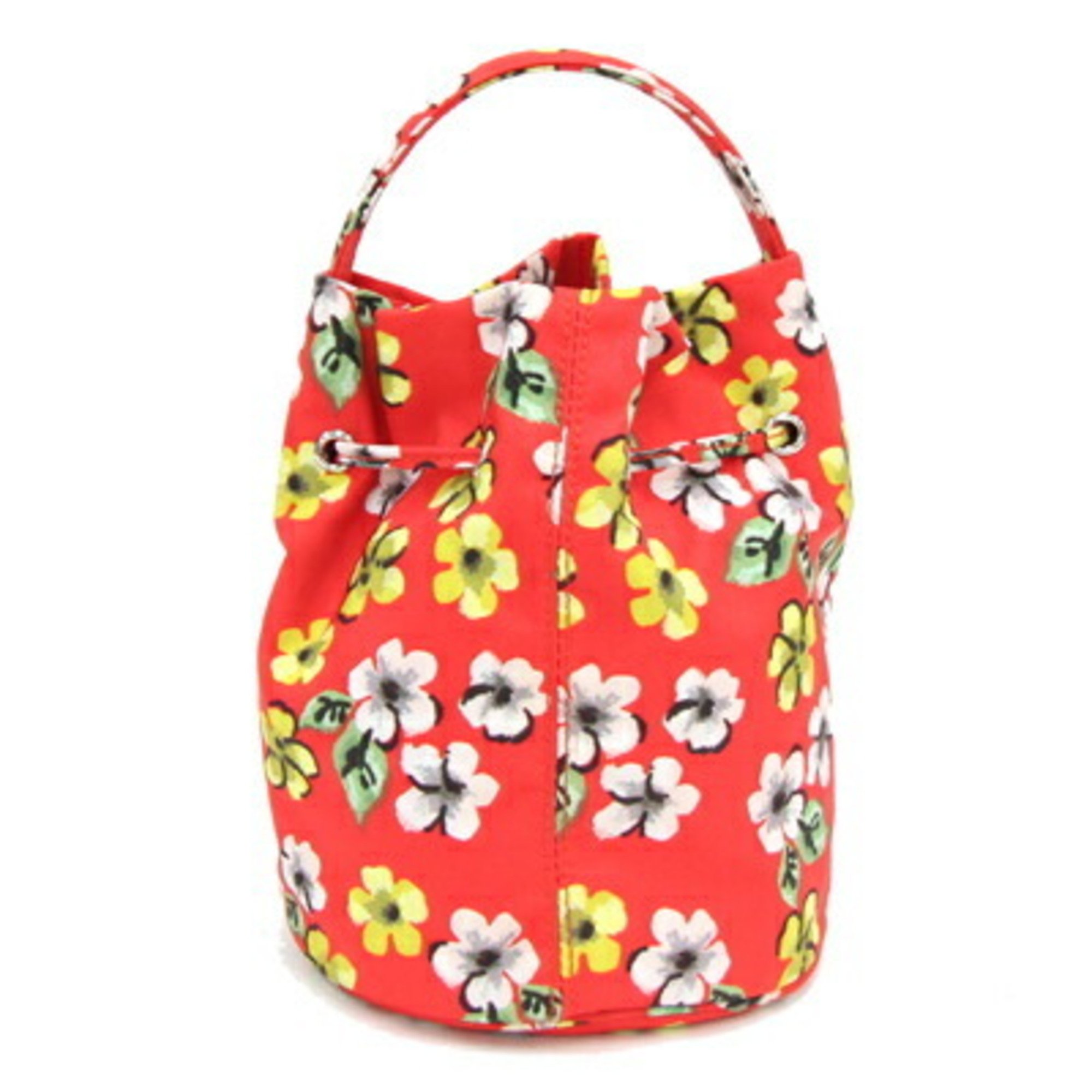 Balenciaga Handbag Wheel Bucket Bag XS 656682 Red Multicolor Nylon Flower Women's Drawstring BALENCIAGA