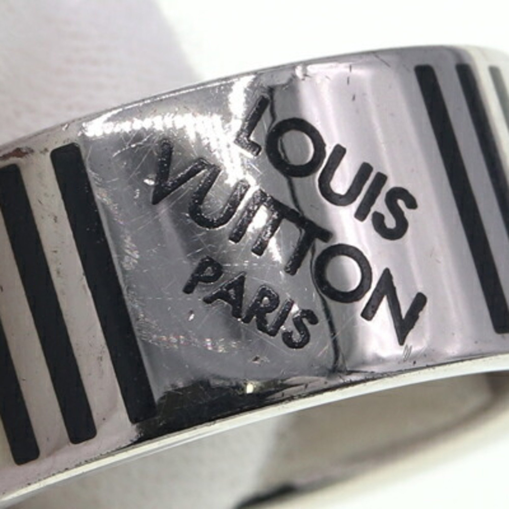 Louis Vuitton Ring Berg Damier Colors M62494 Silver Black Metal L Size Men's LOUIS VUITTON