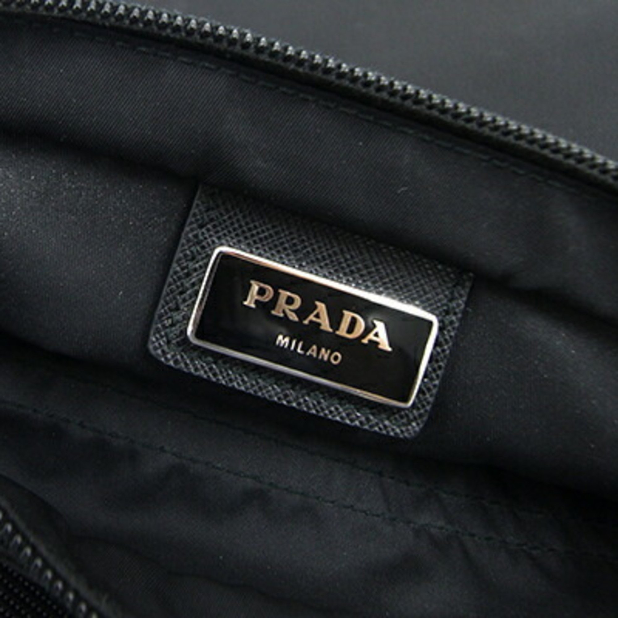 Prada Shoulder Bag Black Nylon Leather Triangle Women's PRADA