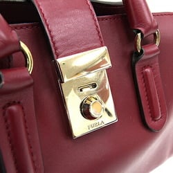 FURLA Milano G7269 Bordeaux Leather Shoulder Bag Red Women's