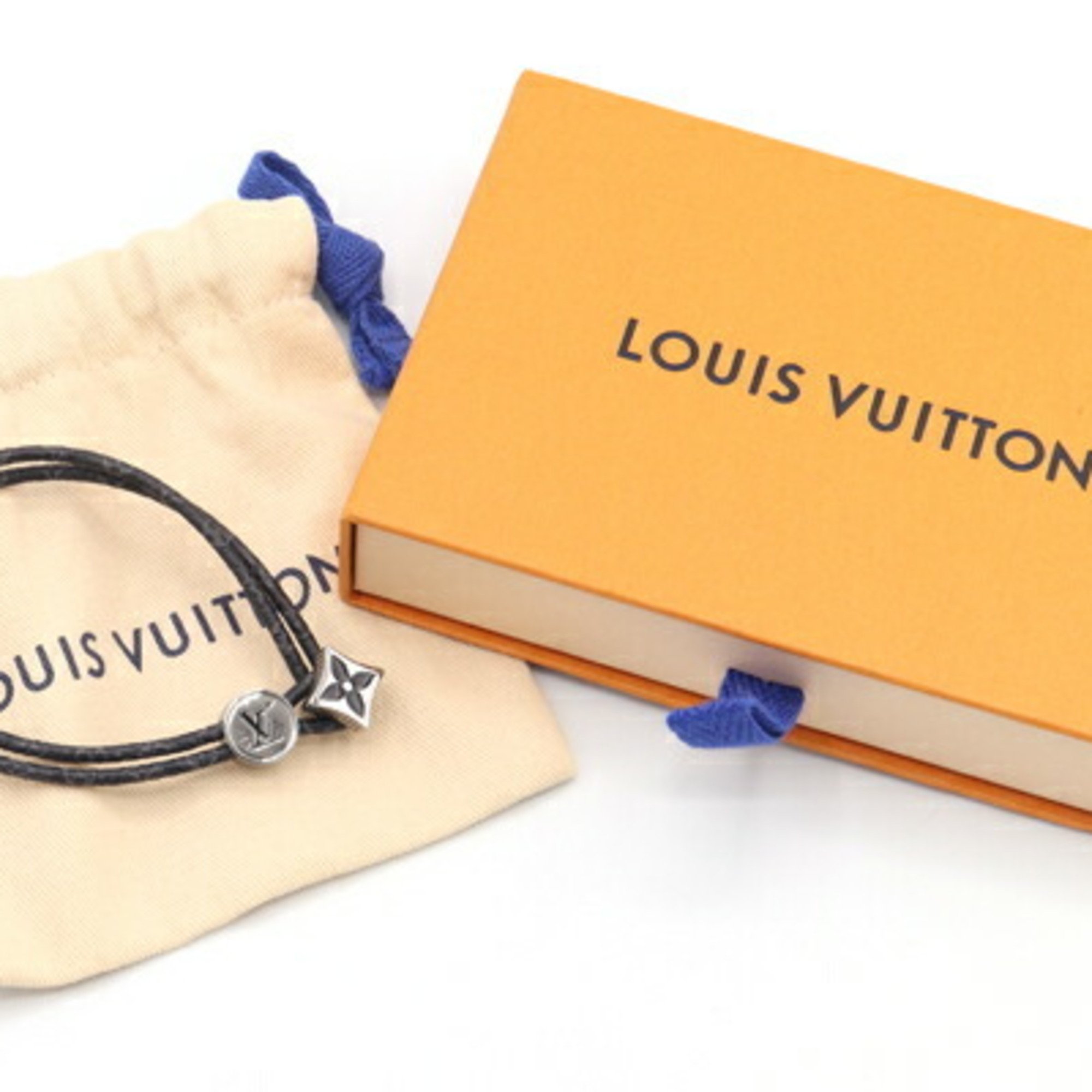 Louis Vuitton Bracelet Monogram Eclipse Catch It M8111 Men's Bangle Double Layer LOUIS VUITTON