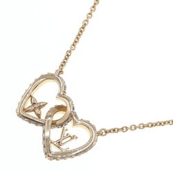 Louis Vuitton Necklace My LV Love M01733 Gold Metal Rhinestone Heart Women's LOUIS VUITTON