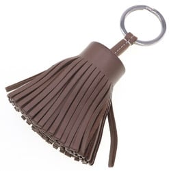 Hermes Key Ring Carmen Etoupe Leather Holder Bag Charm Tassel Women's HERMES