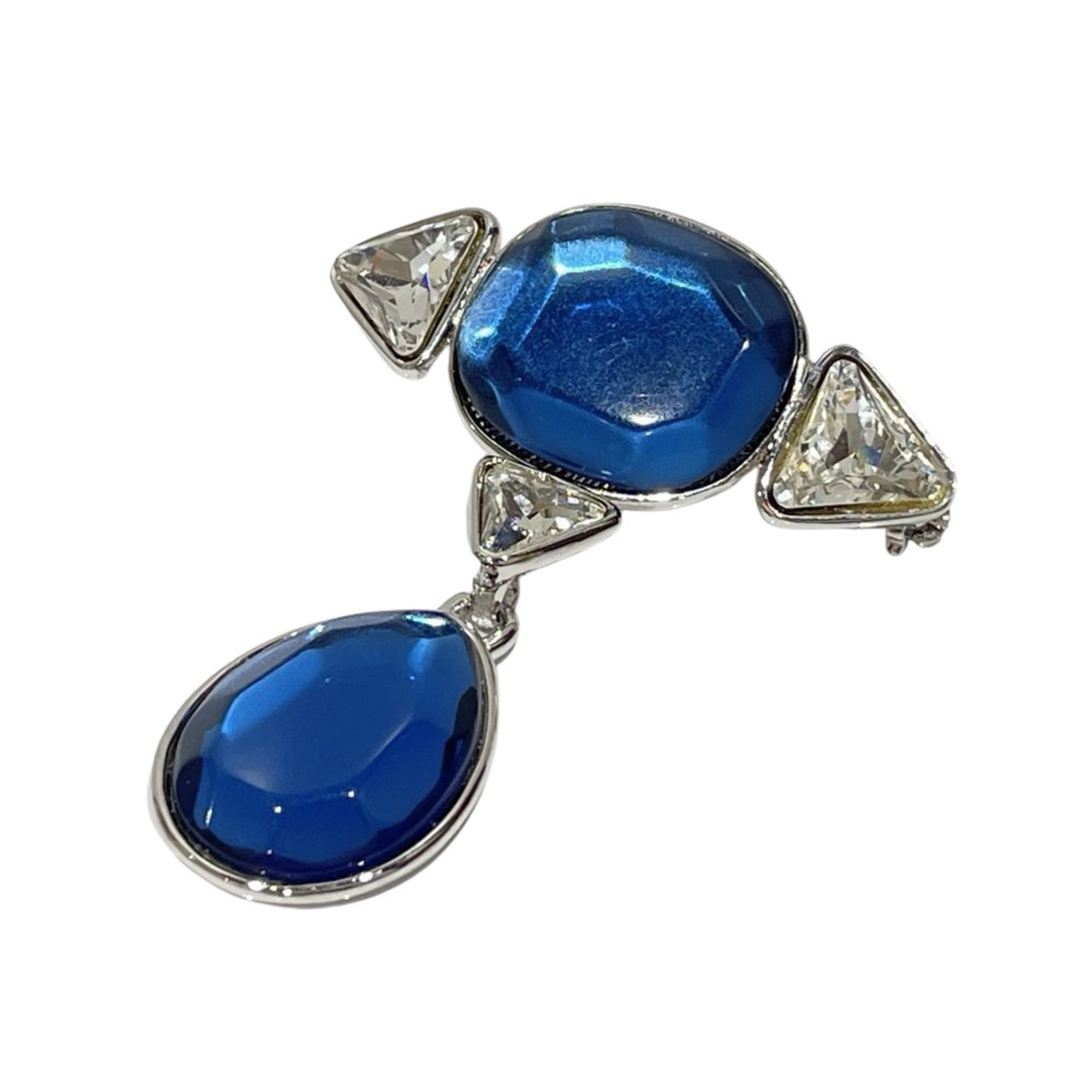 YVES SAINT LAURENT Yves Saint Laurent Metal Rhinestone Brooch Color Stone Drop Vintage Women's 20458447