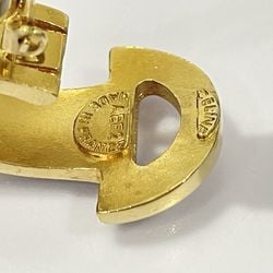 CELINE GP Earrings Logo Hoop Vintage Women's Gold 20489655