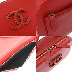 CHANEL Chanel Handbag Red A93464 Women's Calfskin Shoulder Bag