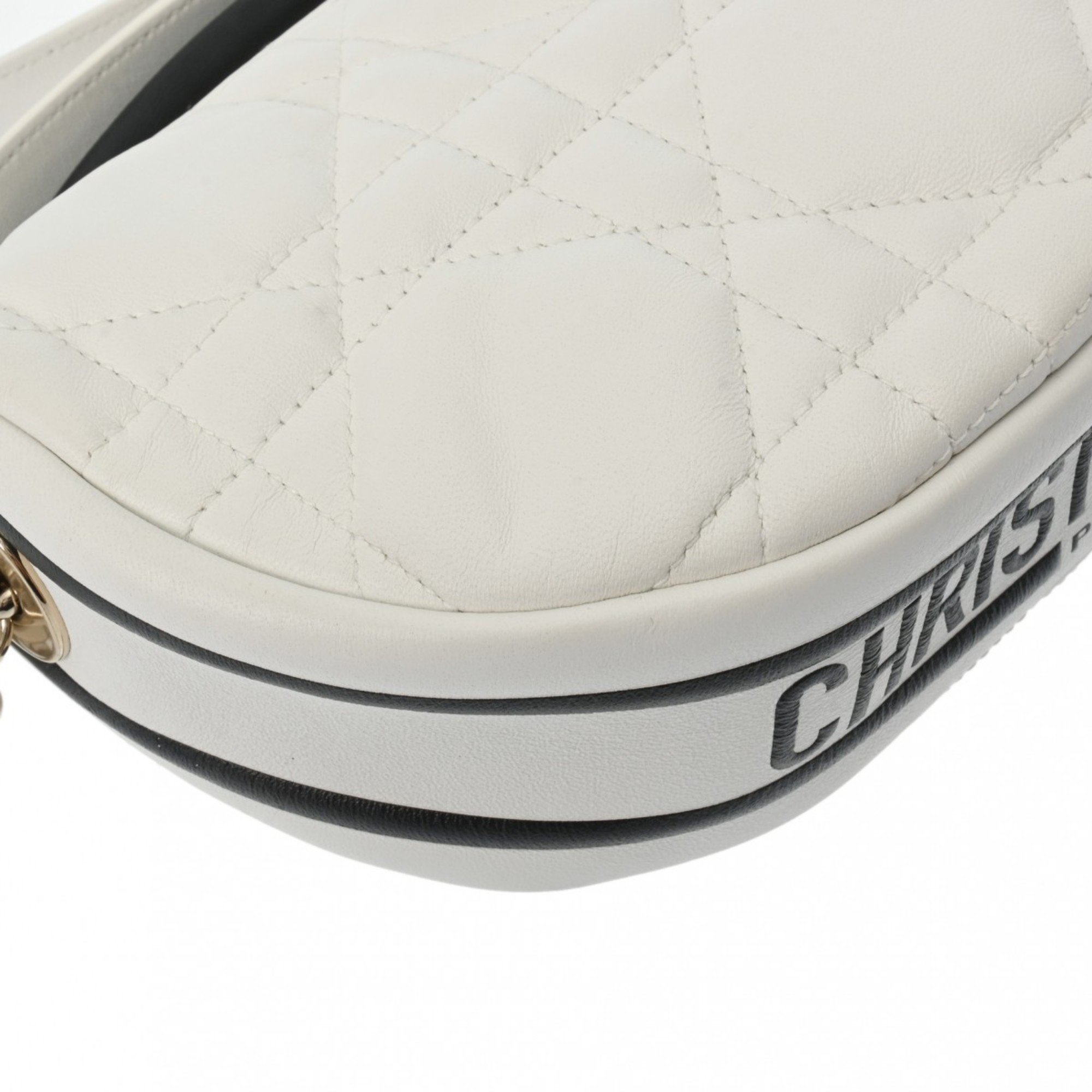 CHRISTIAN DIOR Vibe Hobo Bag White/Black Women's Leather Shoulder