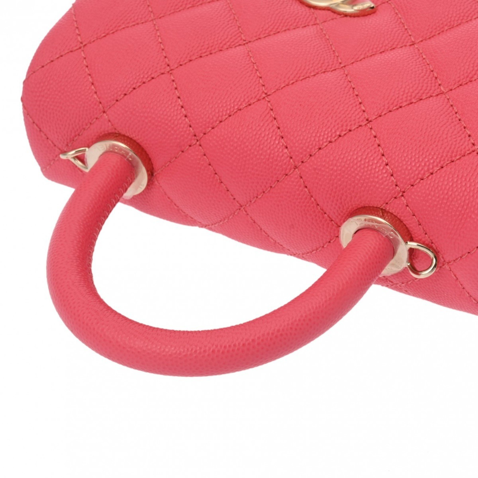 CHANEL Chanel Matelasse Flap Bag XXS Pink AS2215 Women's Caviar Skin Handbag