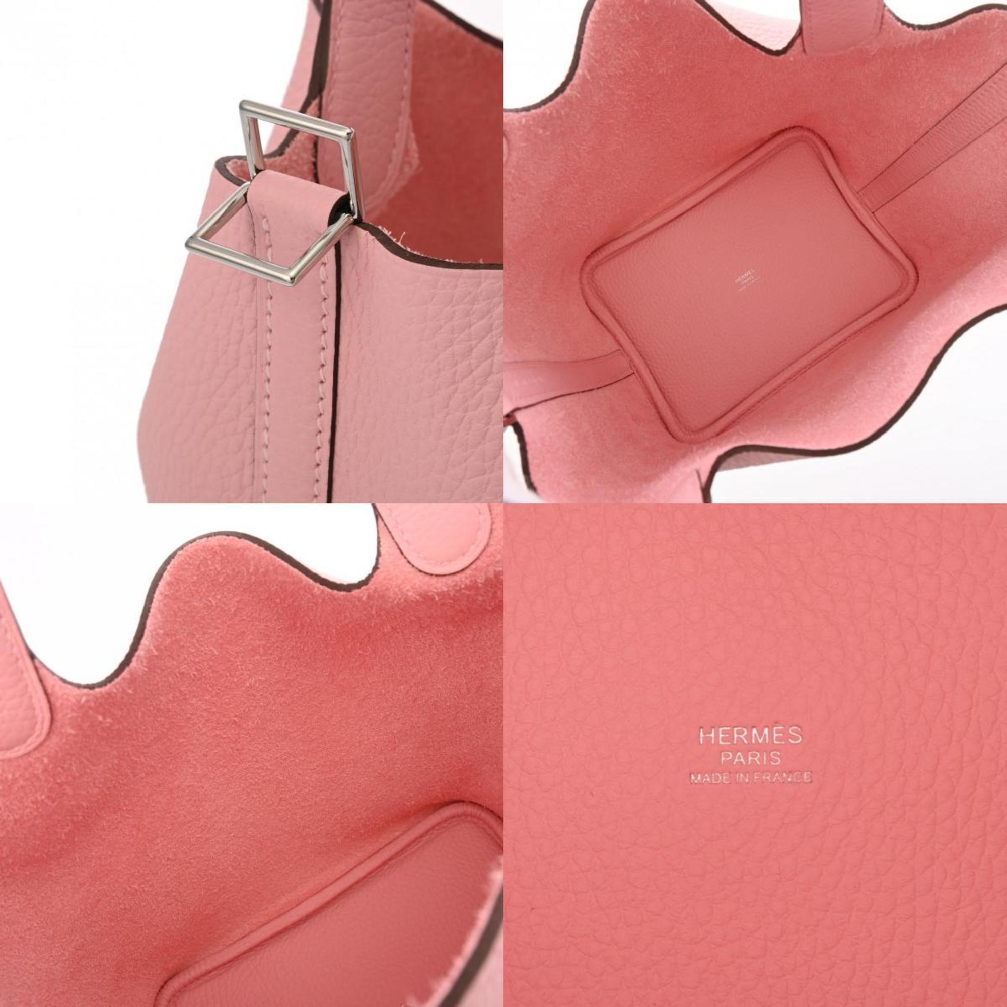 HERMES Picotin Lock PM Rose Sakura W Stamp (around 2024) Women's Taurillon Clemence Handbag