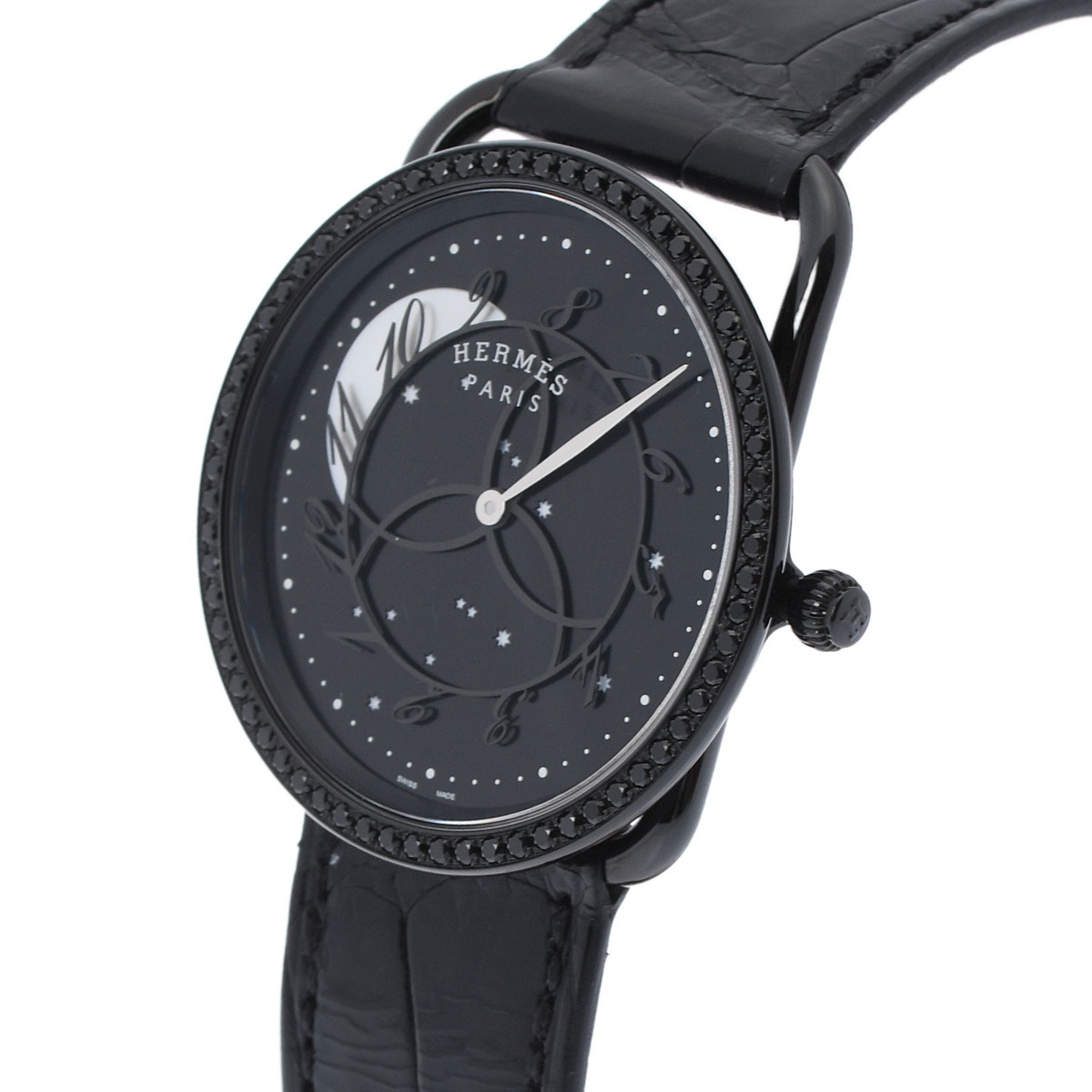 Hermes Arceau Ronde des Zoeurs Moonwatch AR5A.530 Black Men's Watch Quartz