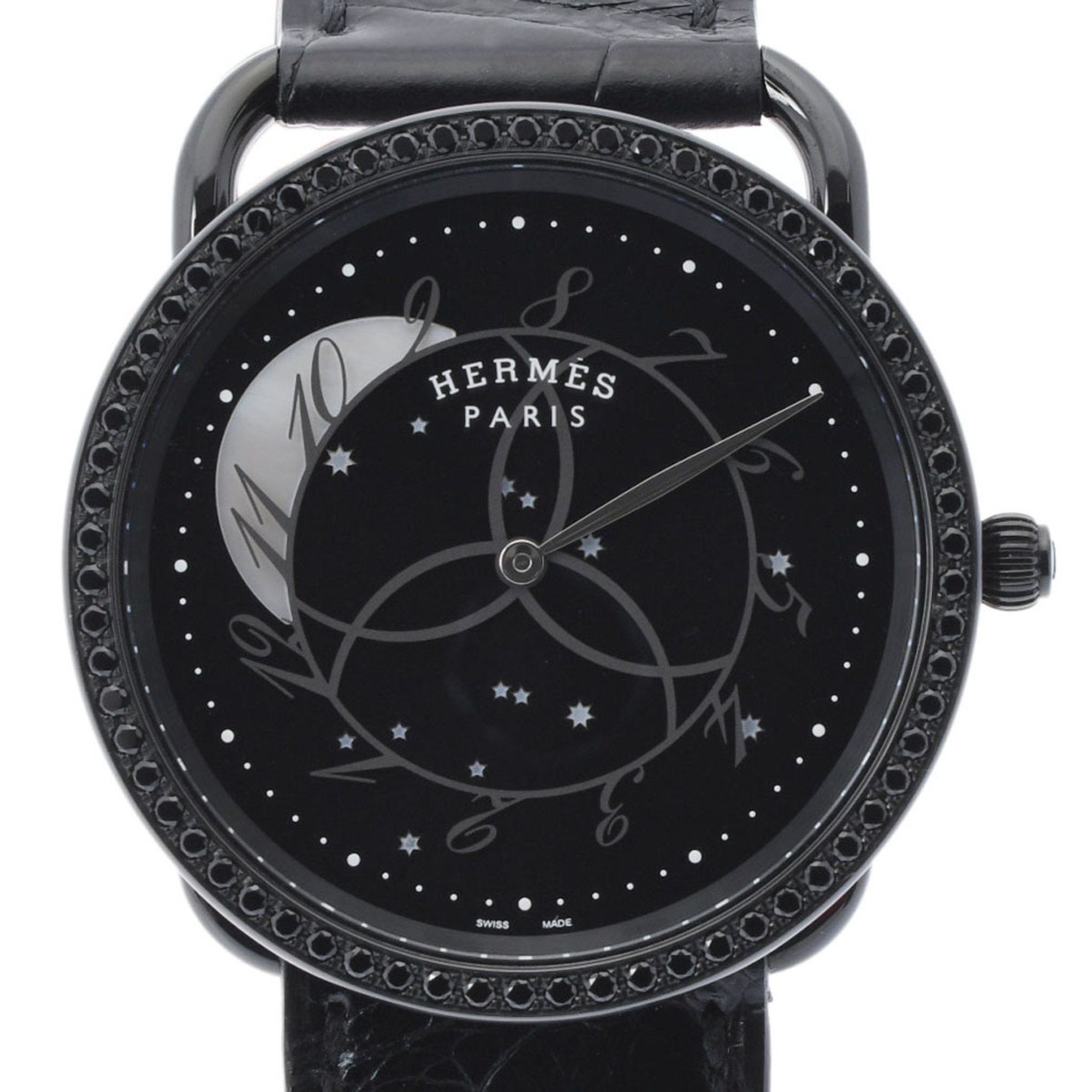 Hermes Arceau Ronde des Zoeurs Moonwatch AR5A.530 Black Men's Watch Quartz