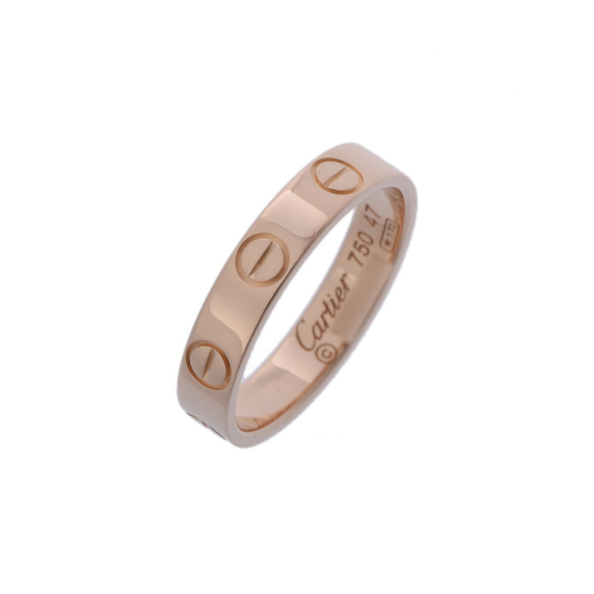 CARTIER Love Ring #47 Size 7 Women's K18 Pink Gold