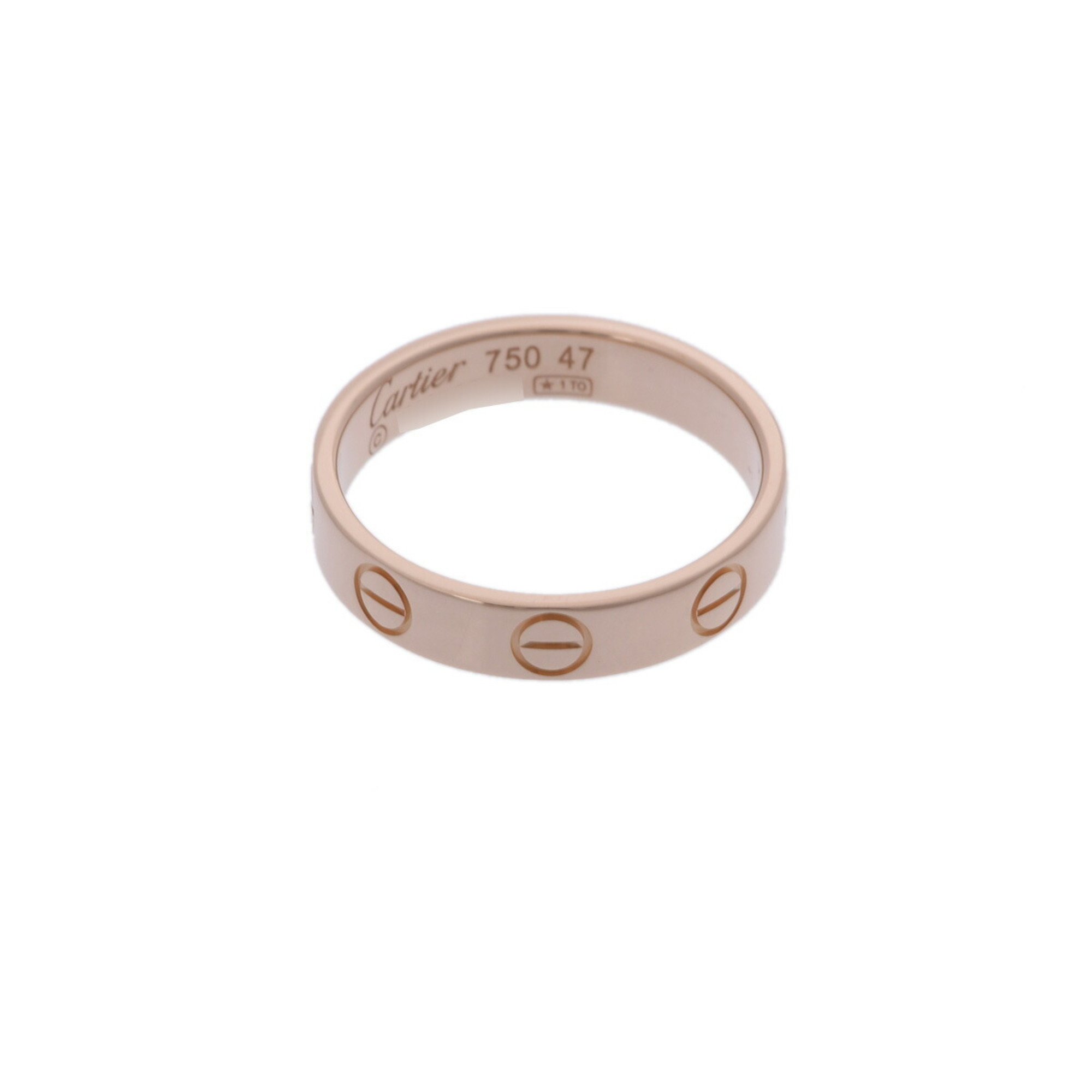 CARTIER Love Ring #47 Size 7 Women's K18 Pink Gold