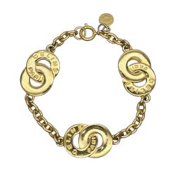 CELINE GP Bracelet Circle Logo Chain Vintage Women's Gold 20495732