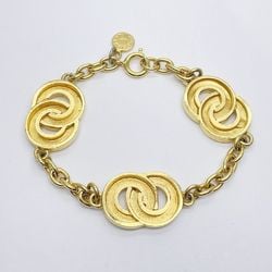 CELINE GP Bracelet Circle Logo Chain Vintage Women's Gold 20495732