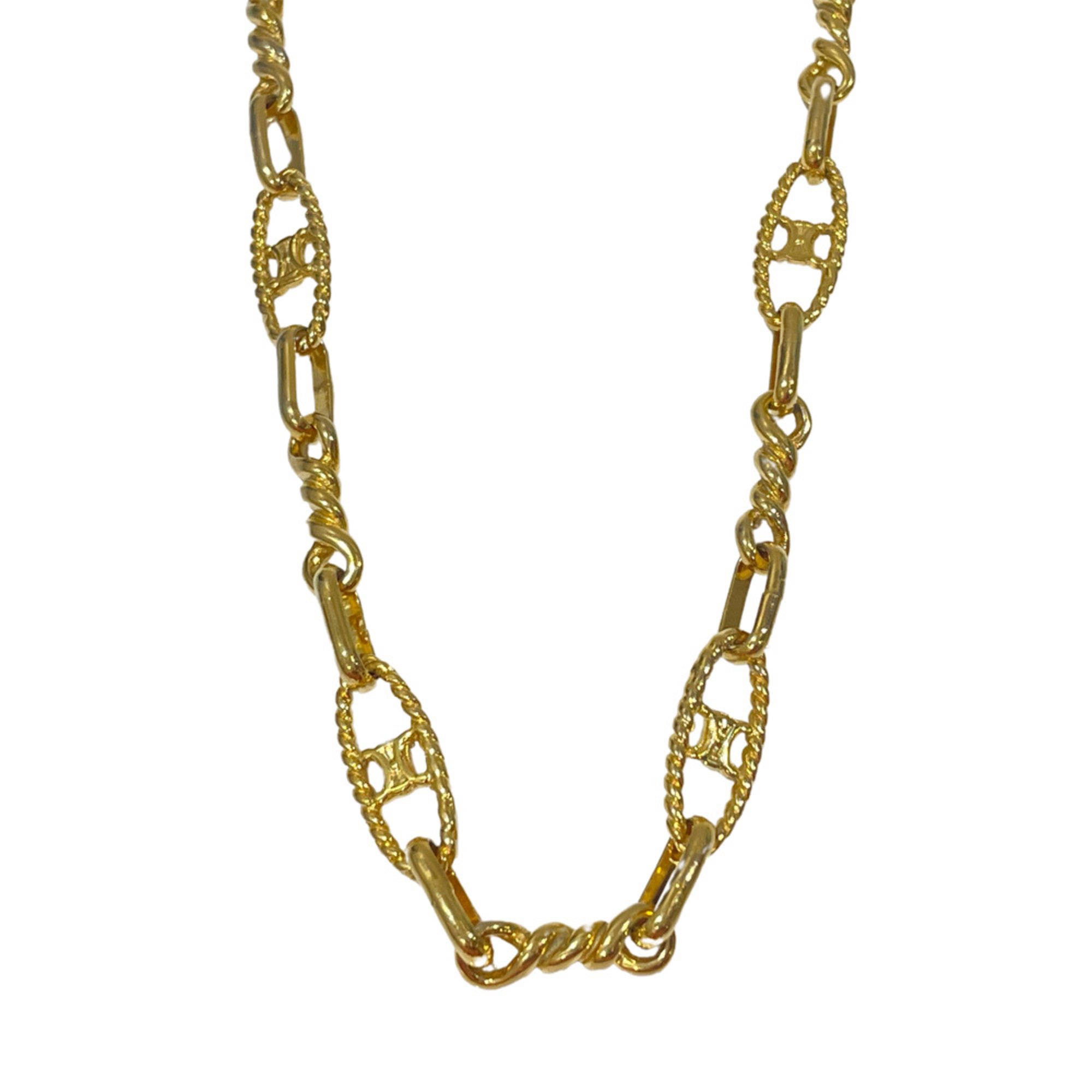 CELINE GP Necklace Macadam Chain Link Vintage Women's Gold 20482749