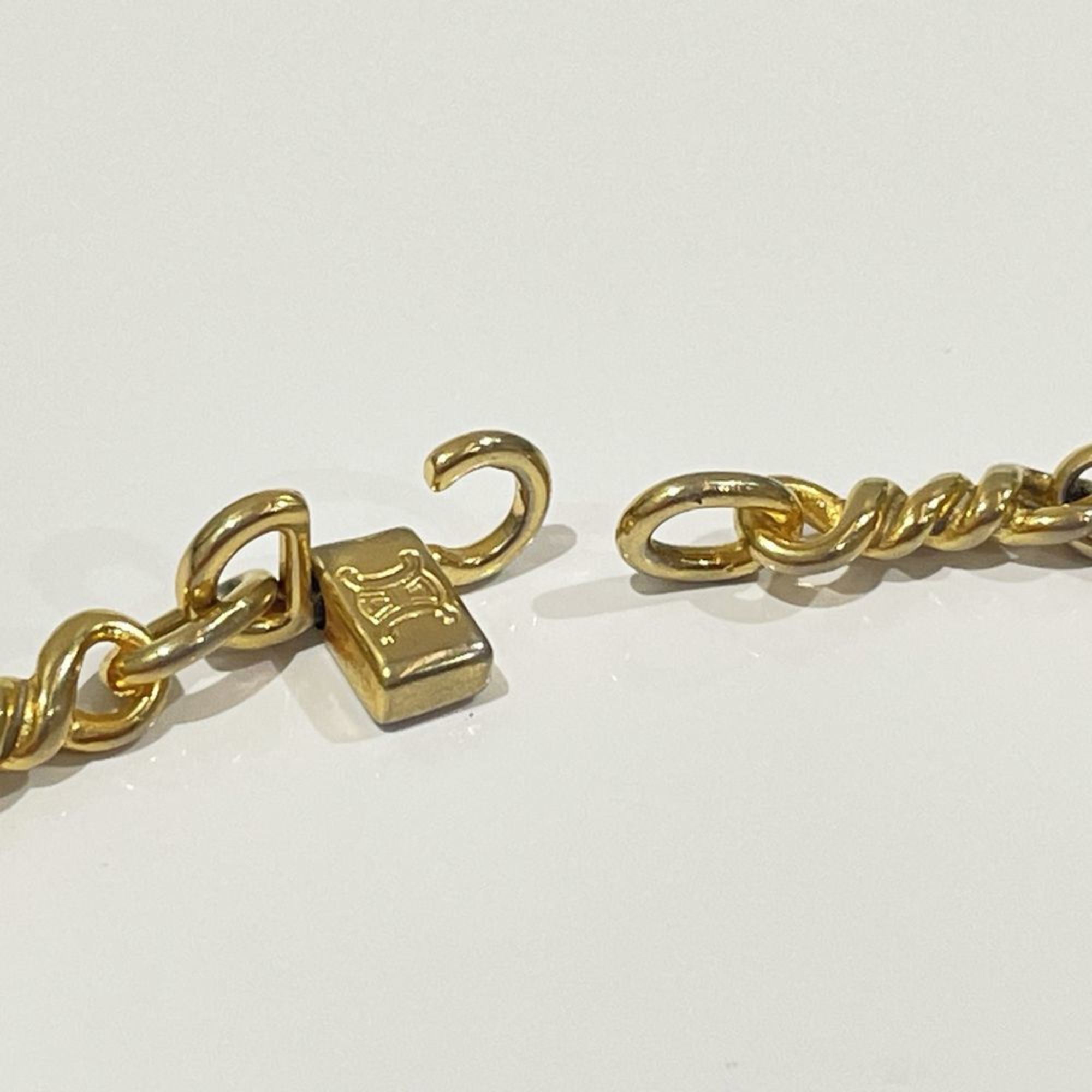 CELINE GP Necklace Macadam Chain Link Vintage Women's Gold 20482749