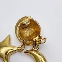 CELINE GP Earrings Round Moon & Star Swing Drop Vintage Women's Gold 20495733