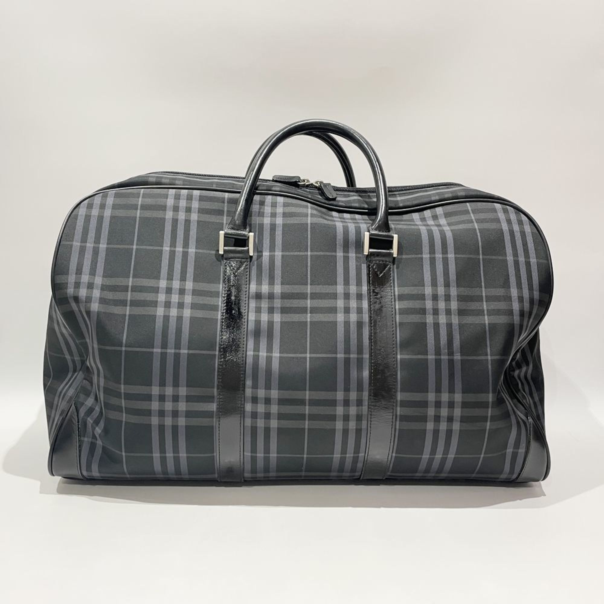 BURBERRY Boston Bag GOLF Check Pattern Women's Black 20477154