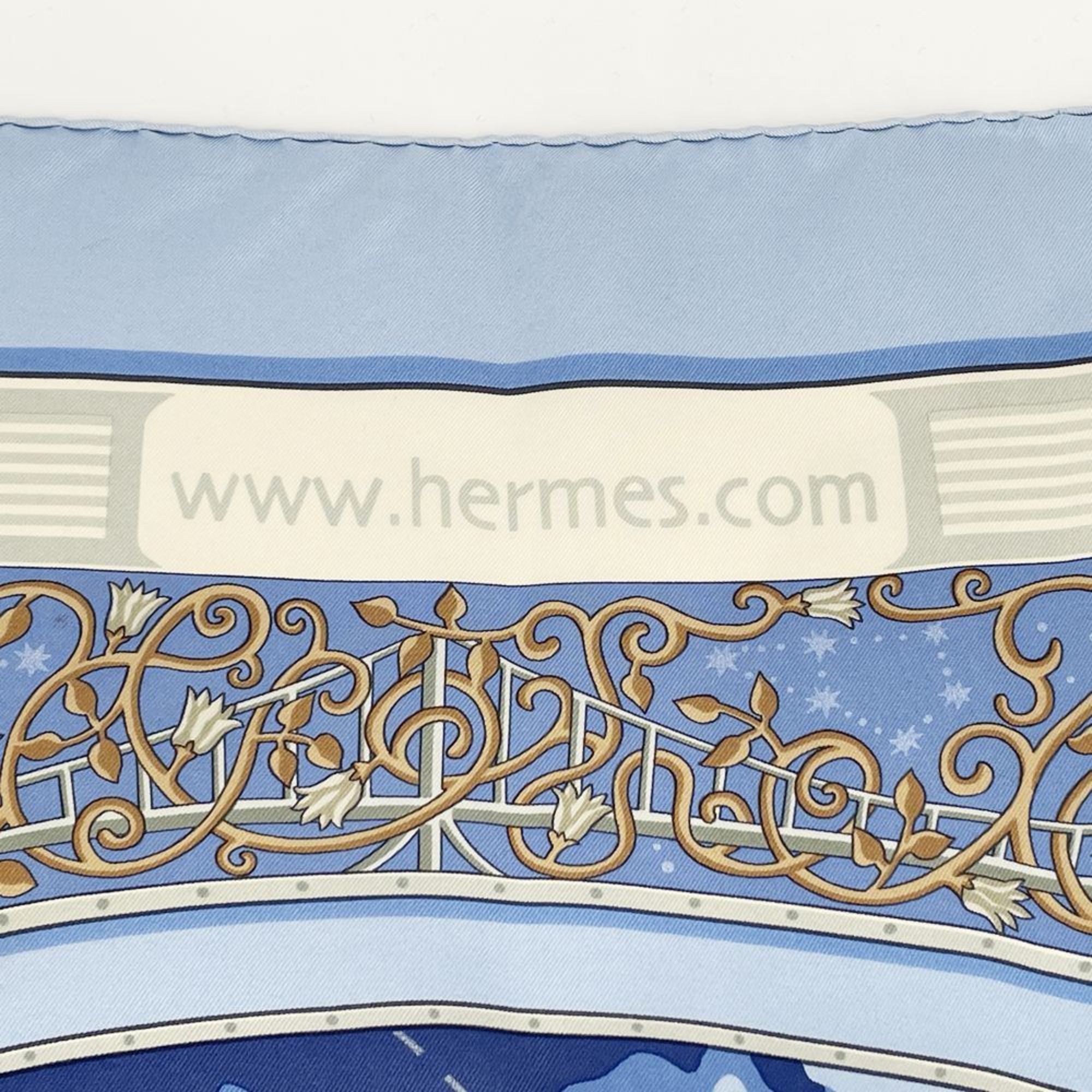 HERMES Hermes Scarf Carré 90 www.hermes.com Hermes.com World Angel Men's Women's Blue 20500000