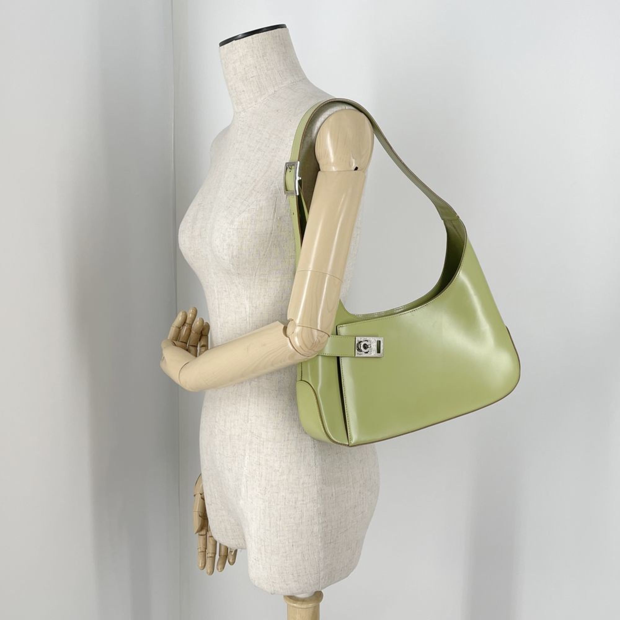 Salvatore Ferragamo Shoulder Bag Side Gancini One Women's AQ-21 0170 Green 20482696