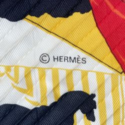 HERMES Hermes Scarf Pleated Carré 90 ferea de levlla Holidays in Seville Spain Festival Men Women Black Yellow White 20495725