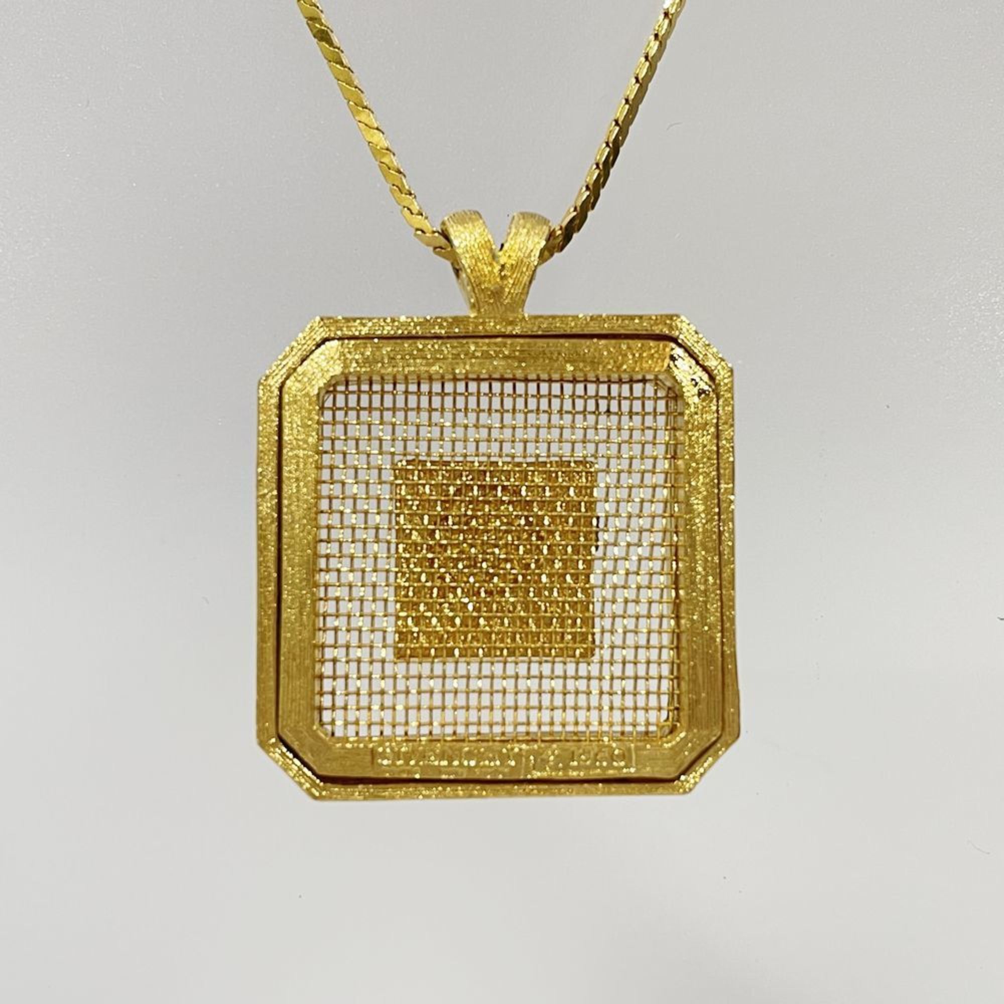 GIVENCHY GP Necklace 4G Logo Mesh Square Vintage Women's Gold 20482750