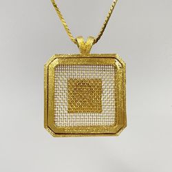 GIVENCHY GP Necklace 4G Logo Mesh Square Vintage Women's Gold 20482750