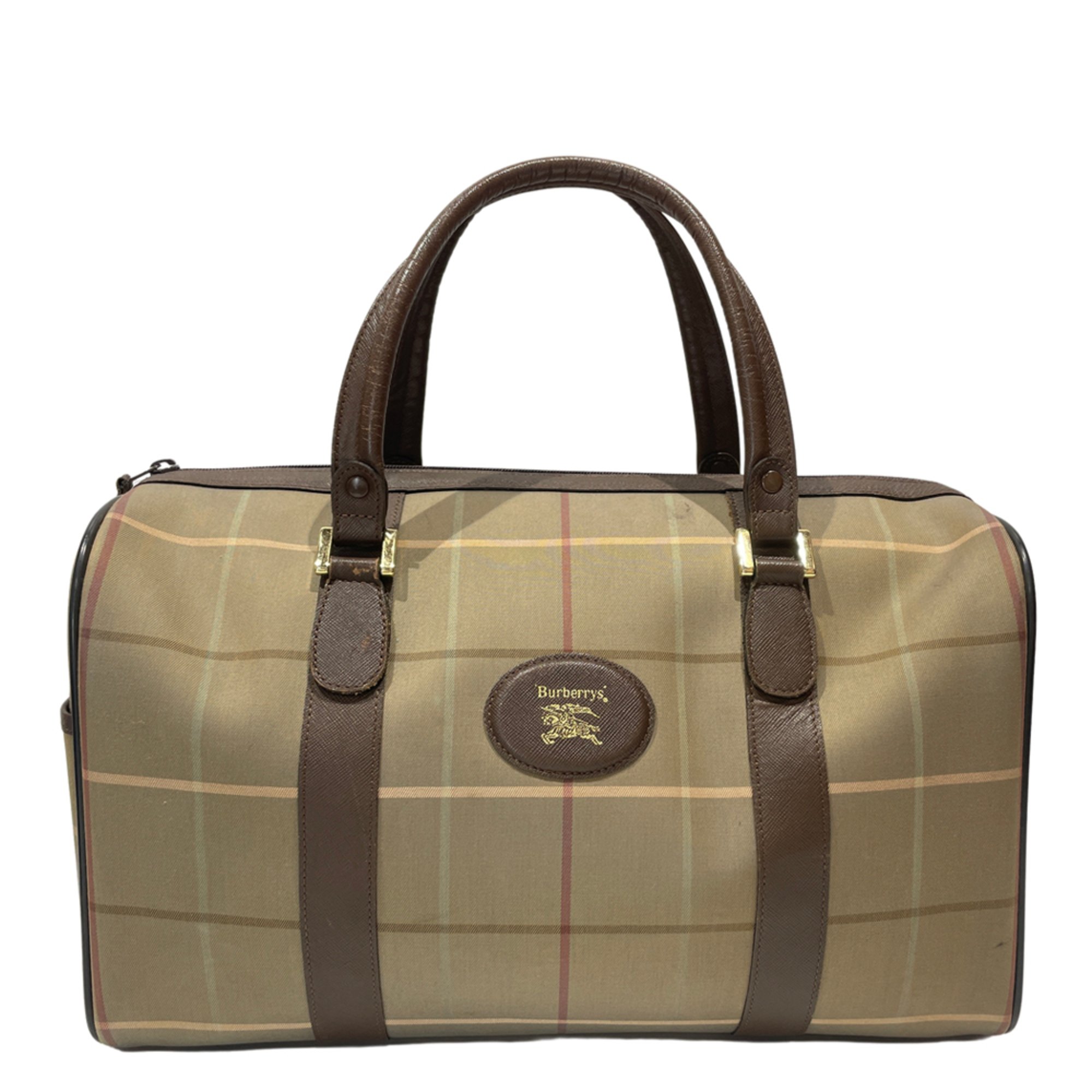 Burberrys Boston bag, logo check, travel vintage, women's, 20488369