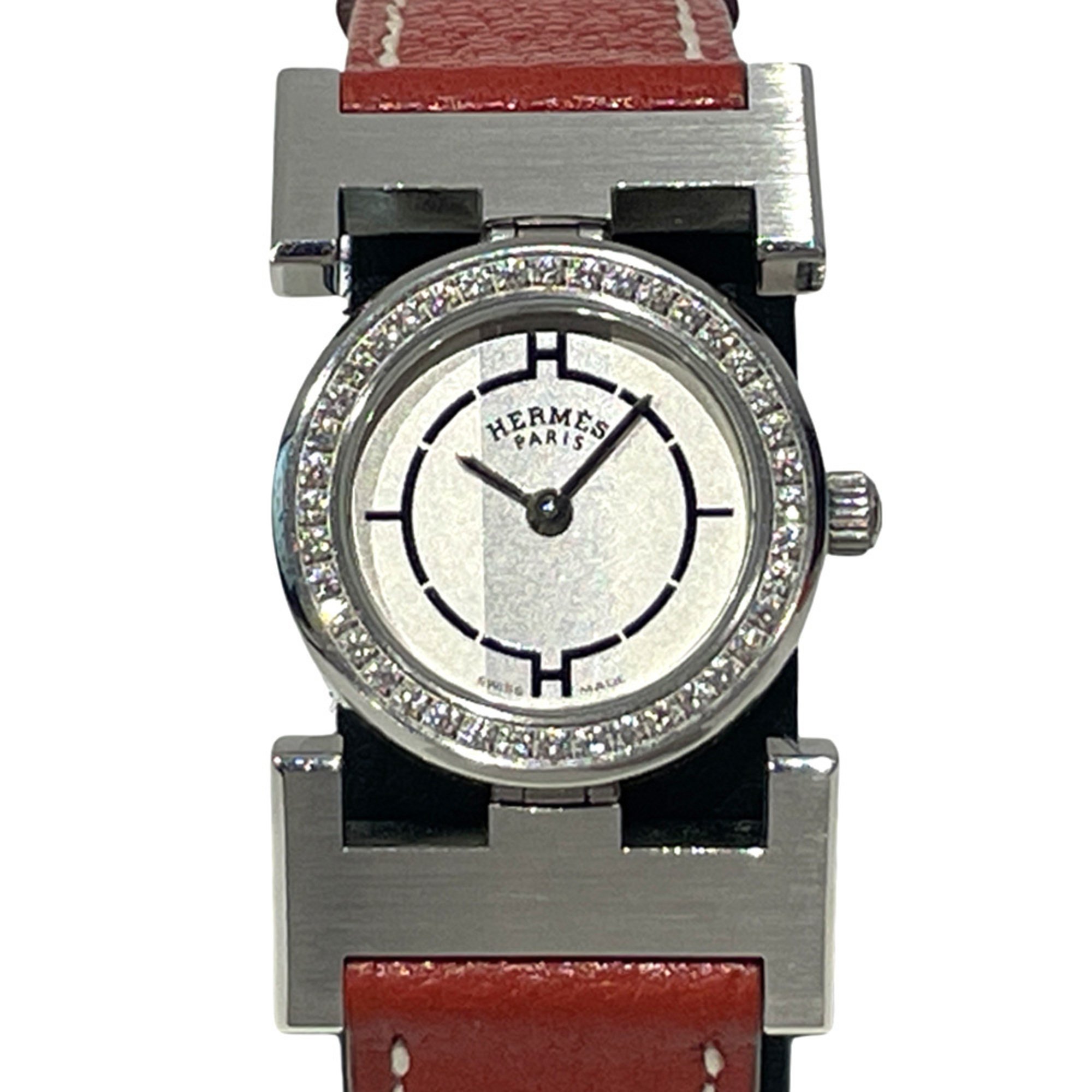 HERMES Hermes Quartz Watch Paprika Bezel Diamond Ladies PA1.230 Silver 20456198