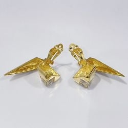 Givenchy GP Earrings Vintage Clear Stone Edge Women's Gold 20484033