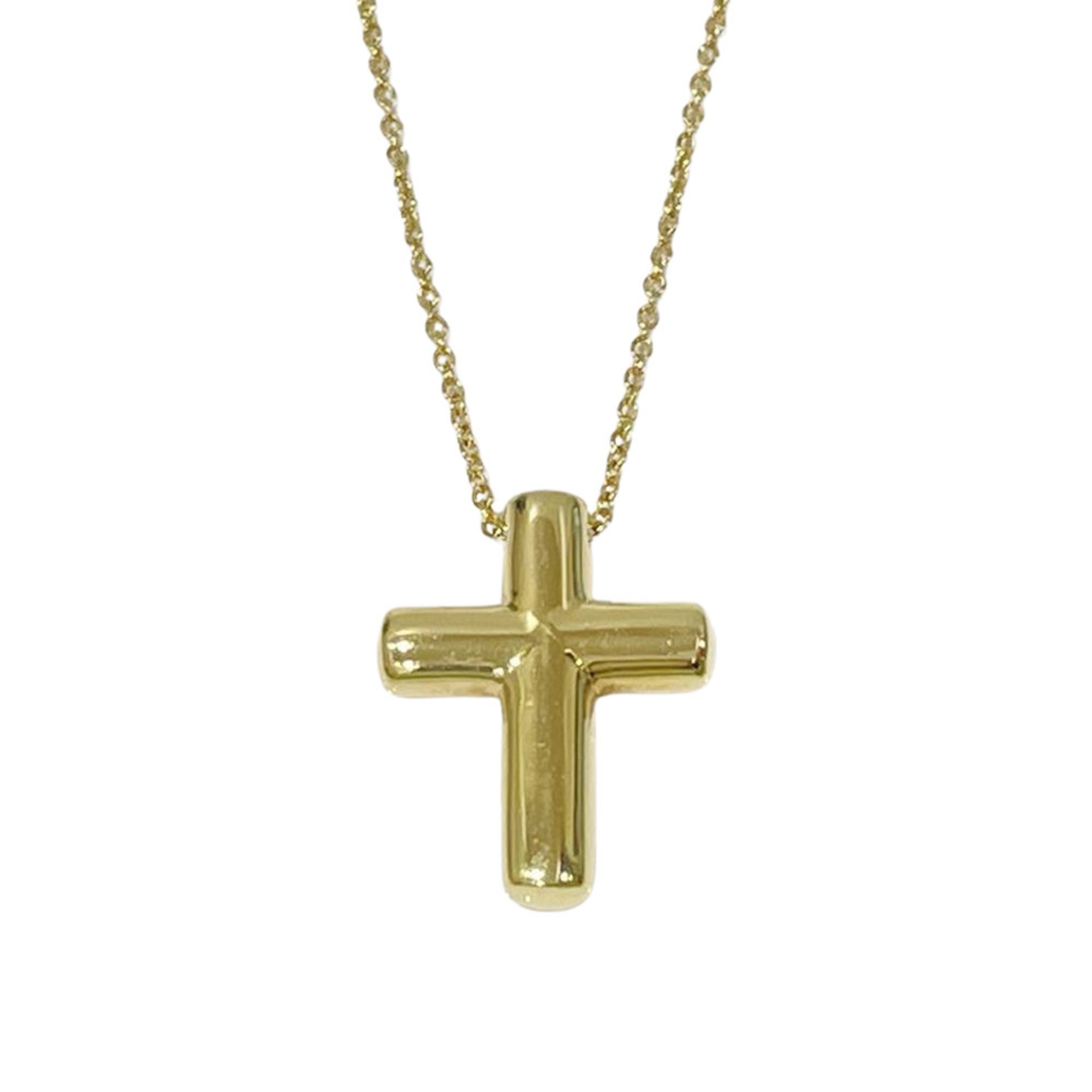 TIFFANY&Co. Tiffany K18YG Necklace Cross 4P Diamond Women's Gold 20486706