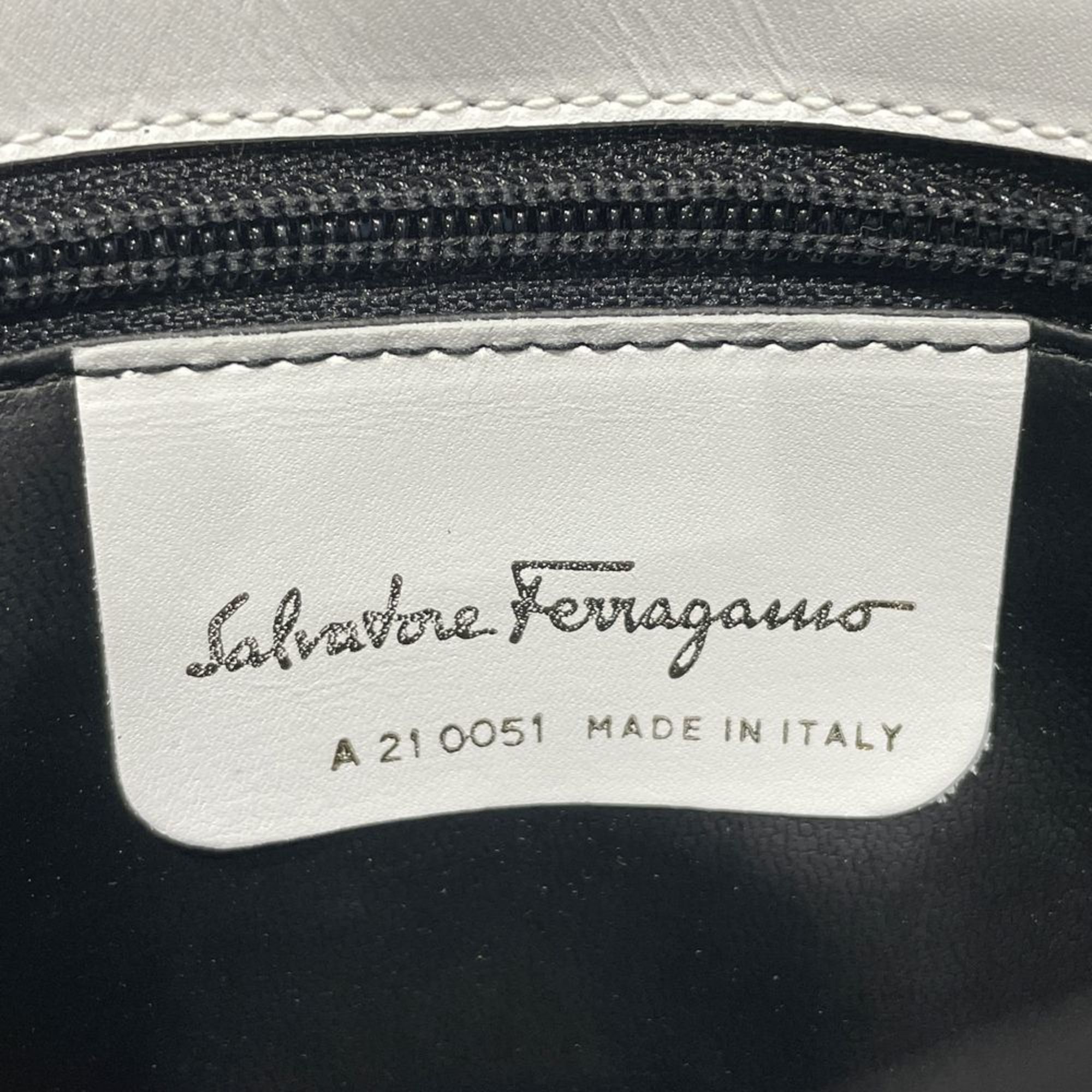 Salvatore Ferragamo shoulder bag, punched, square, crossbody, bicolor, women's, A21 0051 20476156