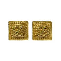 LOEWE GP Earrings Logo Square Large Vintage Women's Gold 20490278