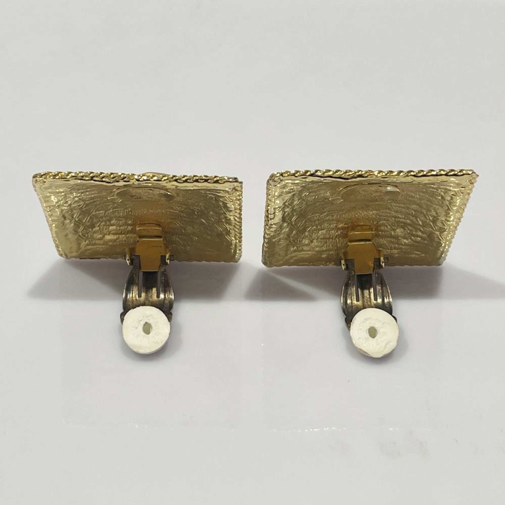 LOEWE GP Earrings Logo Square Large Vintage Women's Gold 20490278