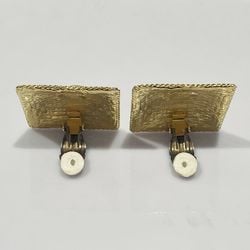 LOEWE GP Earrings Logo Square Large Vintage Women's Gold 20490278