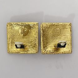 LOEWE GP Earrings Logo Square Large Vintage Women's Gold 20490278