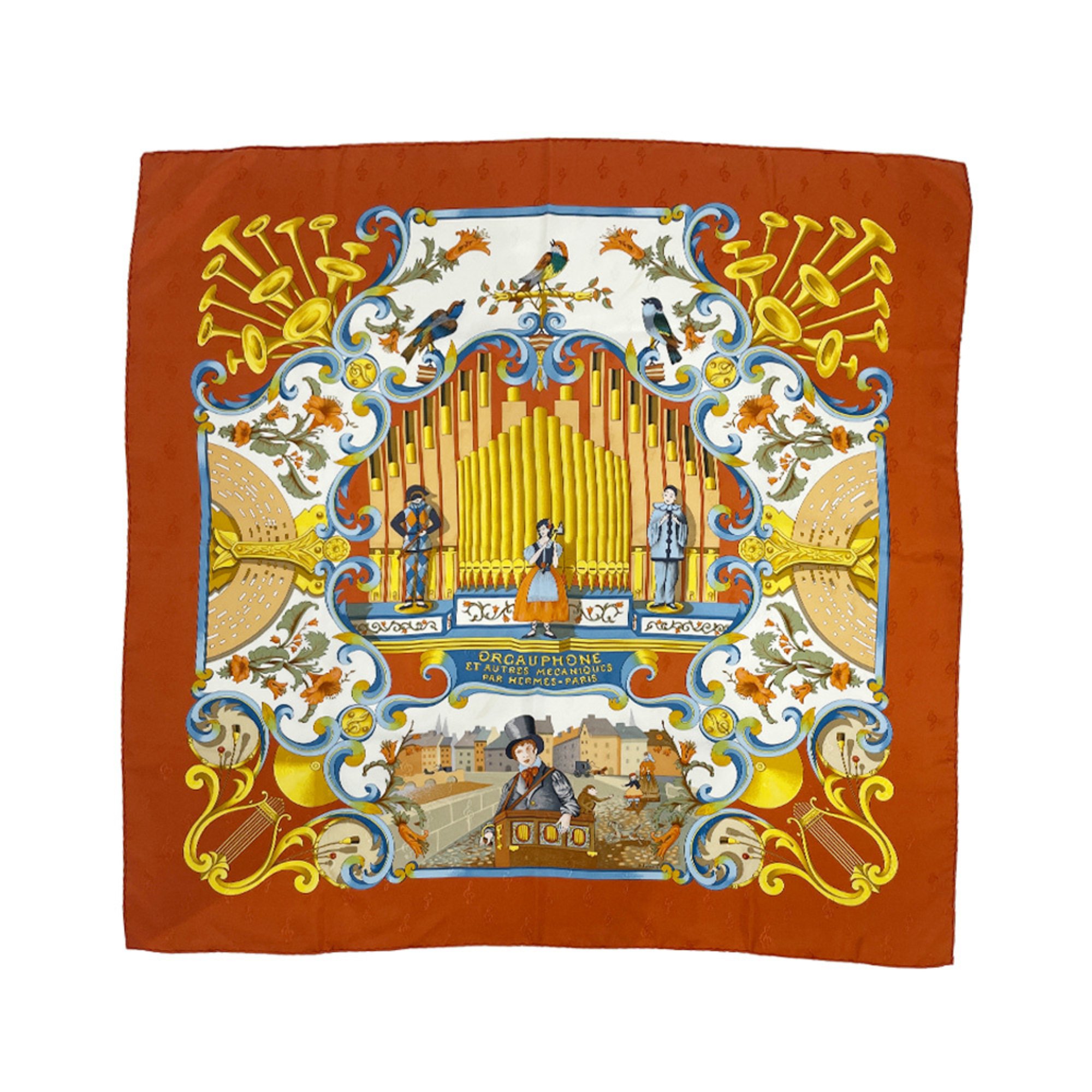 HERMES Hermes Scarf Carré 90 ORGAUPHONE ET AUTRES MECANIQUES Pipe organ and clockwork instruments Jacquard 20485665