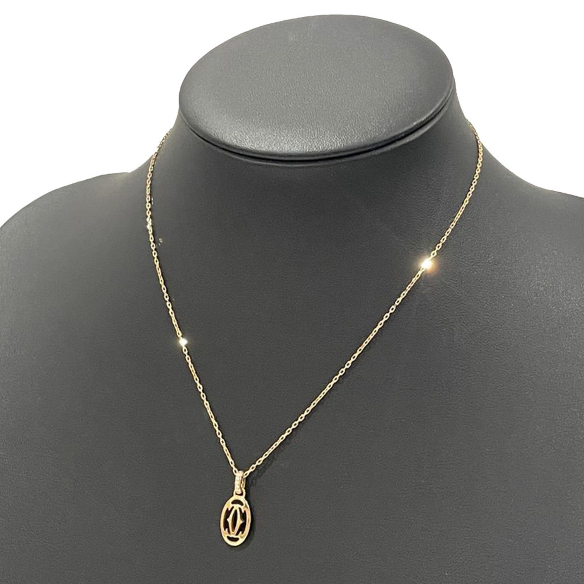 CARTIER K18PG Necklace Double C 5P Diamond Ladies 20480935