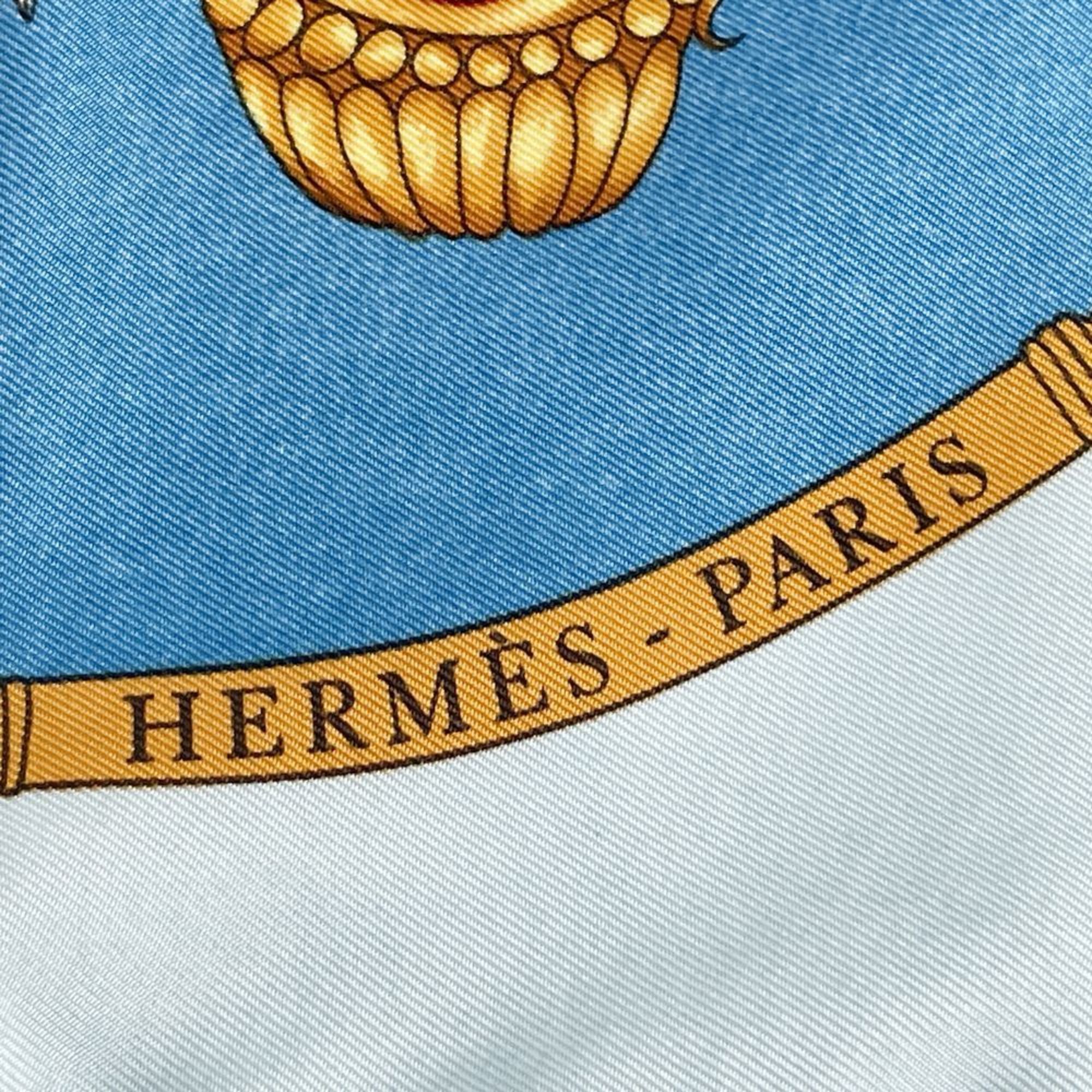 HERMES Scarf/Scarf Carré 90 LES FOLIES DU CIEL Madness in the Sky Balloon Gradient Men's Women's Blue 20495927