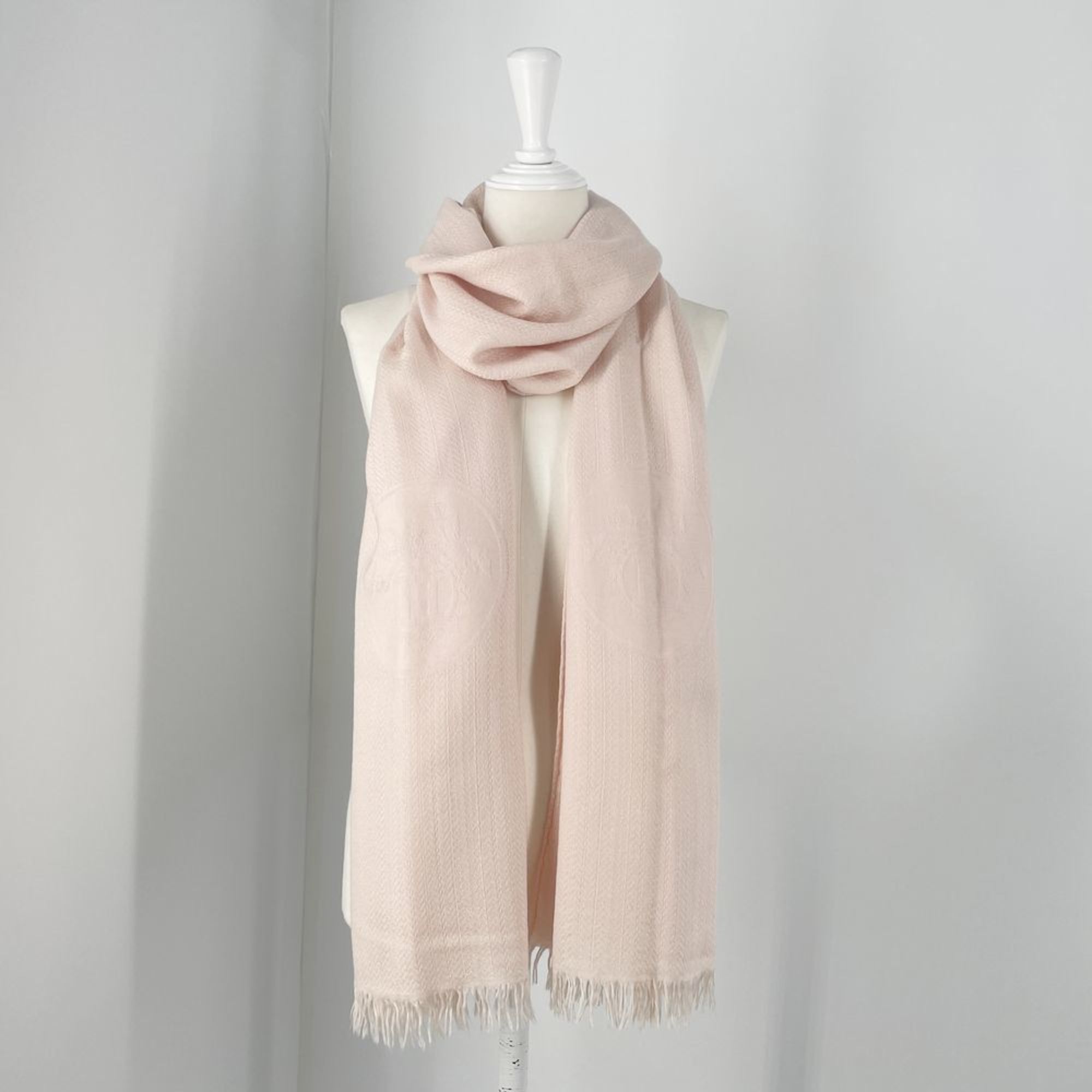 HERMES New Libris stole 220cm x 63cm large Ex Etoile for women Rose Nacle 20491358