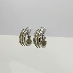 TIFFANY&Co. Tiffany Silver 925 Earrings Grooved Double Line Vintage Women's 20488219