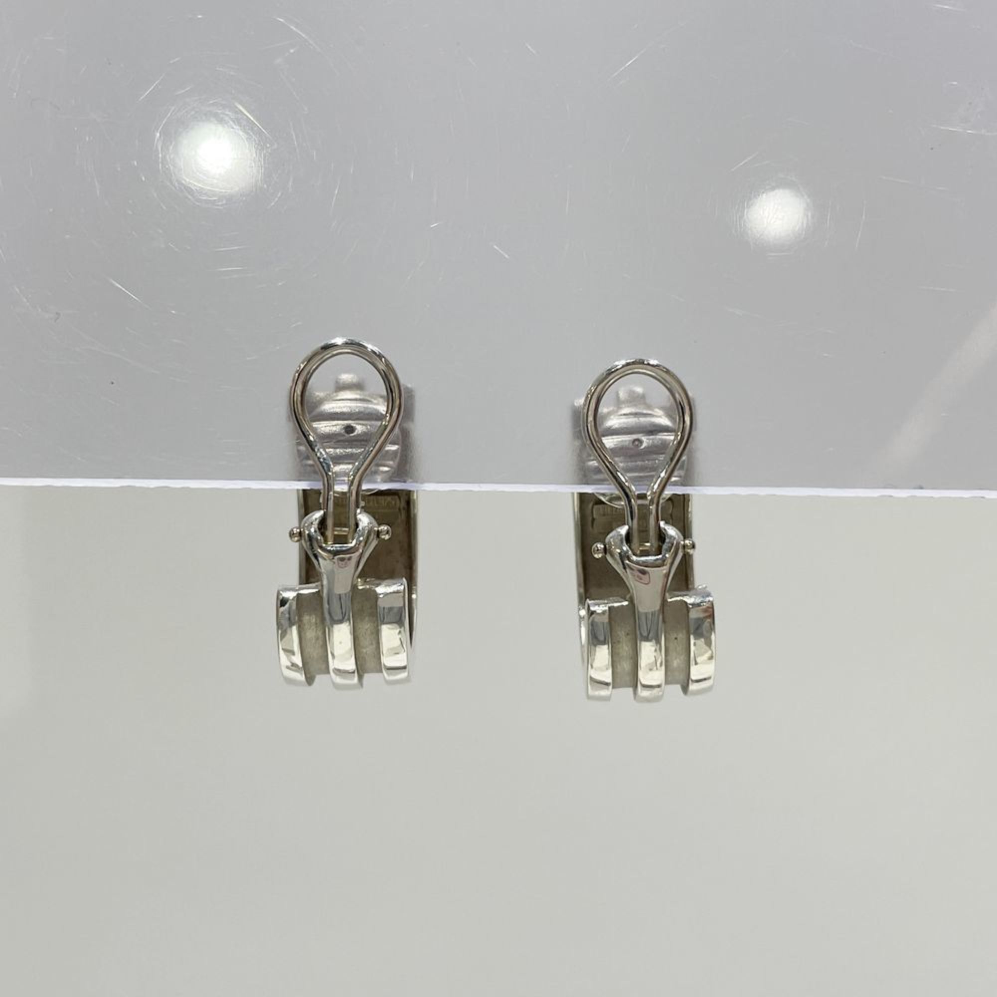 TIFFANY&Co. Tiffany Silver 925 Earrings Grooved Double Line Vintage Women's 20488219