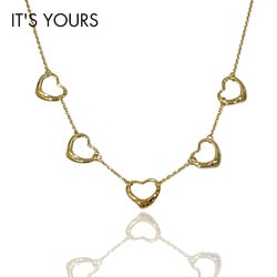 TIFFANY&Co. Tiffany K18YG Necklace Open Heart 5 Row Women's Gold 20484747