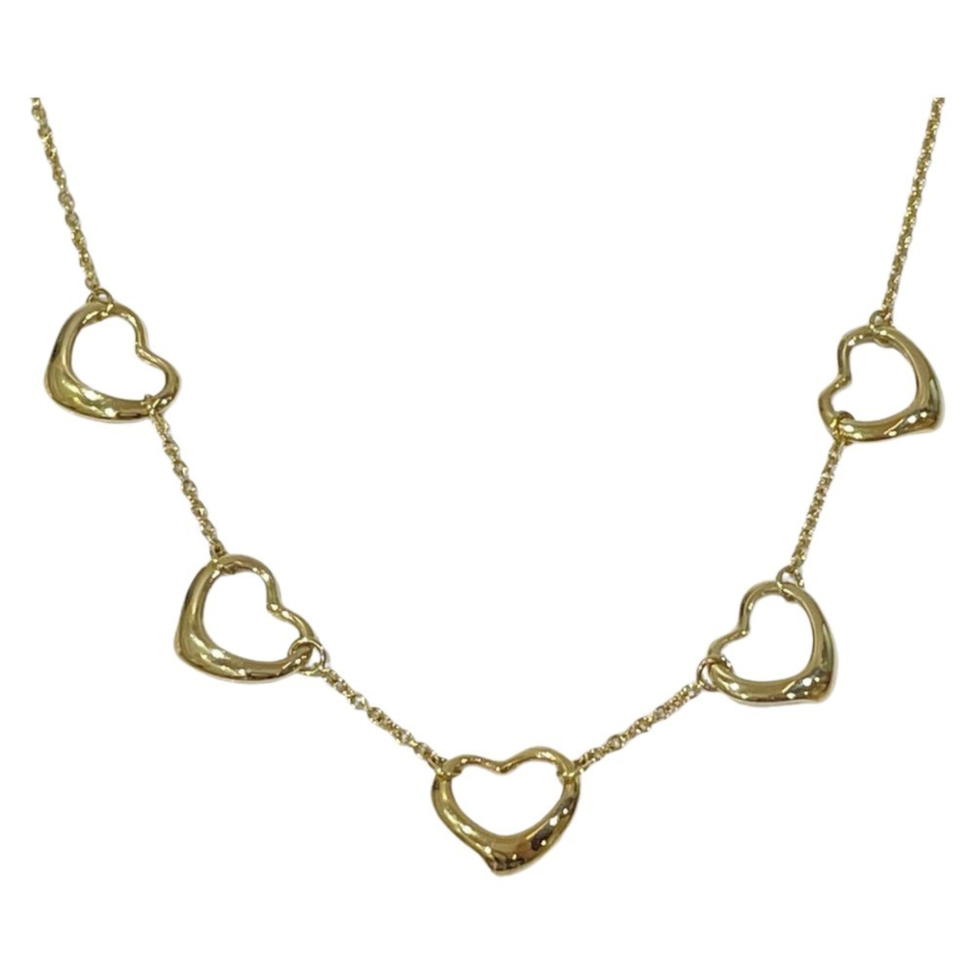 TIFFANY&Co. Tiffany K18YG Necklace Open Heart 5 Row Women's Gold 20484747