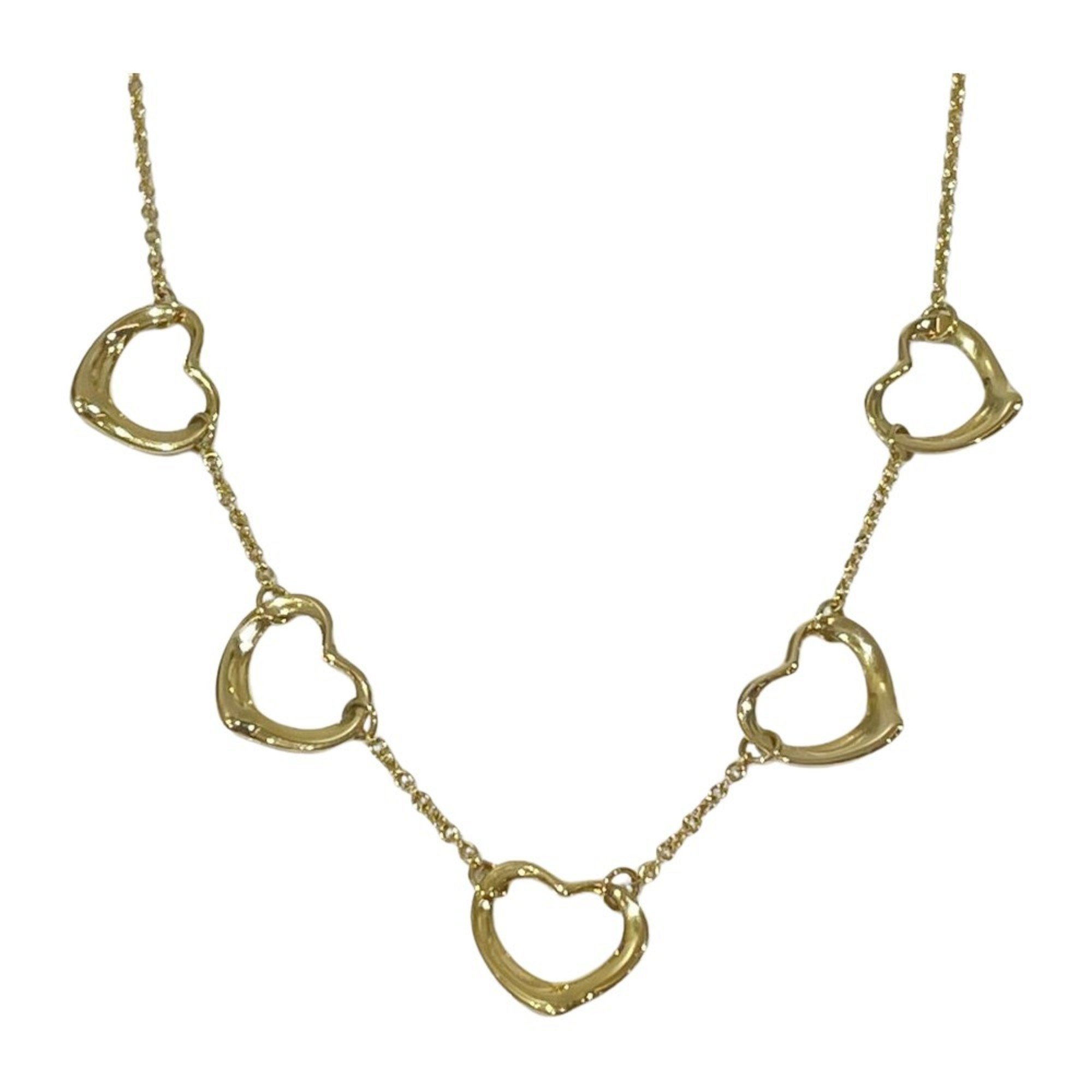 TIFFANY&Co. Tiffany K18YG Necklace Open Heart 5 Row Women's Gold 20484747