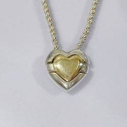 TIFFANY&Co. Tiffany Silver 925 K18YG Necklace Vintage Puzzle Heart Combi Women's 20478697